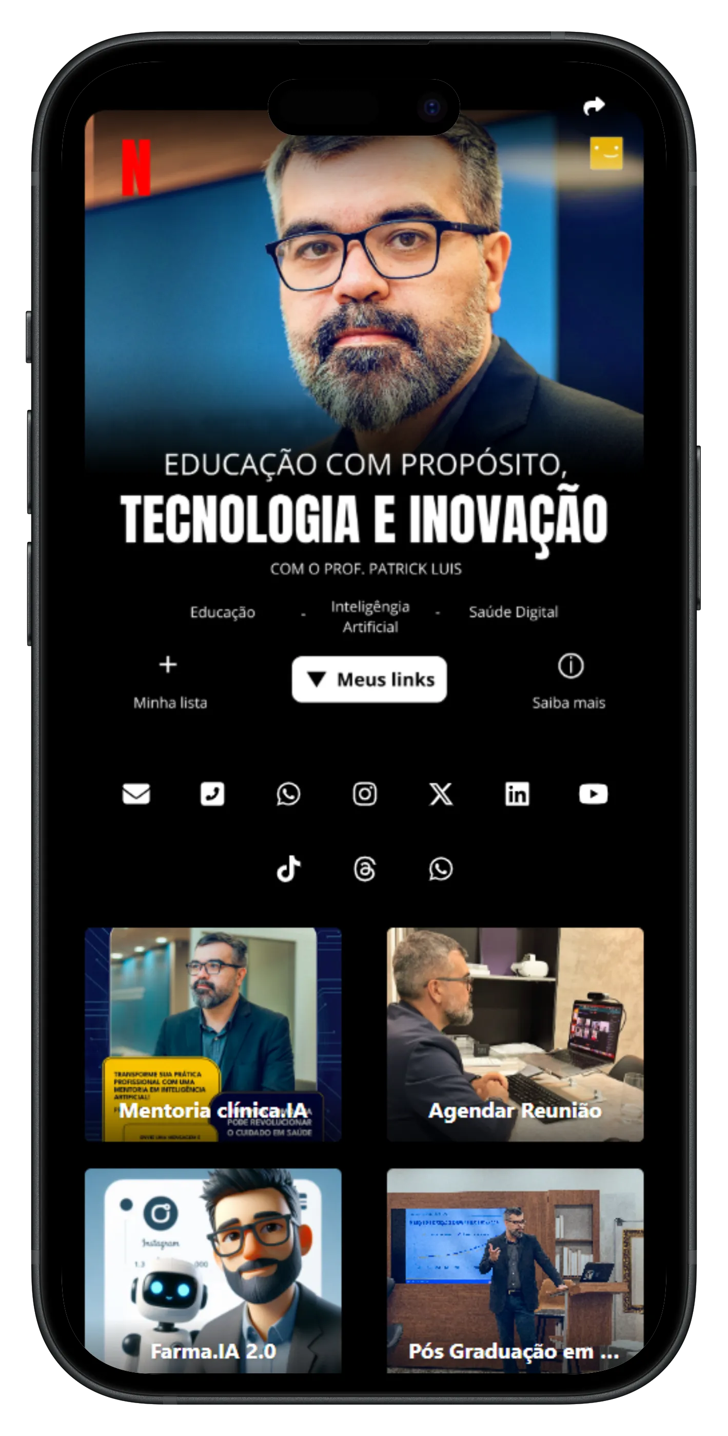 Amostra de BioLink — tema elegante